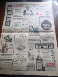 Cumhuriyet Gazetesi - 13 Mayıs 1953 - Mesut devrin eşiğinde Cumhuriyet Başmakale - Amerika'da askeri şefler değiştirildi - Dumlupınar davasına bugün devam ediliyor - sanık Kaptan Oscar Lorentzon muhakemenin ilk günlerinde avukatı ile müşavere ederken fotoğraf - Sarıyar hidroelektrik santrali tüneli açıldı - törende bulunan Celal Bayar Başbakan Adnan Menderes bakanlar ve Amerikan Büyükelçisi öğle üstü yemek yerlerken fotoğraf - gümrük ve tekel varidatı yükseliyor - Misbah Uras aleyhine dava açılıyor - Cihat baban dil değiştirdi - Piç Kurusu yazan Azmiye Hami Güven Yazı Dizisi - Yarın Ramazan - kimler Hürriyet ister yazan Hasan Ali Yücel - İstihsal Ve fiyatlar yazan Burhan Felek - Cennet Yolu yazan Steinbeck Yazı Dizisi - Türkiye İsveç güreş karşılaşması - tehlikeli hırsızlar filmi Lale sinemasında - Cannes sinema festivalinden sonra yazan Aydemir Balkan - Kırkpınar güreşlerinde organizasyon bozuktu yazan Feyyaz Tokar - Orhan Burianı kaybettikten sonra yazan Suat Taşer - günün fotoğrafı