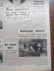 Cumhuriyet Gazetesi - 10 Ocak 1946 - Londradan beklenen yazan Nadir Nadi Başmakale - Birleşmiş milletlerin toplantısı bugün açılıyor - İstiklal harbimizin ilk şanlı zaferi - Birinci İnönü zaferi 1921 yılında bugün kazanılmıştı - Amerika'nın mühim kararı Avrupa'da bulunan kuvvetlerin çekilmesi tehir olundu - Suudi arabistanı kralı İbnisuud Mısır yolunda - Demokrat Parti lideri Celal Bayar Ankara'da gazetecilerle yaptığı görüşme esnasında fotoğraf - Kuruçeşme cinayeti katil İbrahim Özen'in mahkemede fotoğraf - Sovyet Rusya Yunanistan'a teminat verdi - ışıklar sönerken filmi başrollerde İngrid Bergman ve Charles Boyer İpek sinemasında - yarı şaka yarı ciddi yazan Burhan Felek - Adalet bakanı Ali Rıza Türel Ankara'ya gitti - eczanelere Ensülin verildi - Nazi casusu Saray sinemasında - Lizbon perisi bu akşam Lale ve Ar sinemasında - Dil ve Tarih Coğrafya fakültesinin 10. Yıldönümü kutlandı - Ressam Salihin sergisi - 3 günde 3 milyon kilo tütün satıldı - Adalet değirmeni Çizen Cemal Nadir