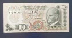 6 Emisyon B 72 Seri 100 Lira Çil altı