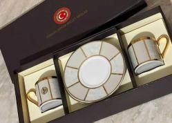 VAKKO TARAFINDAN TBMM İÇİN ÜRETİLMİŞ İKİLİ KAHVE FİNCANI