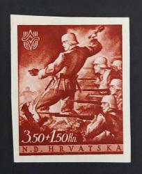 LOT.18 » 1944 Hırvatistan [Nazi Almanyası'nın Kukla Devleti ]Hava posta pulu MH cok nadir