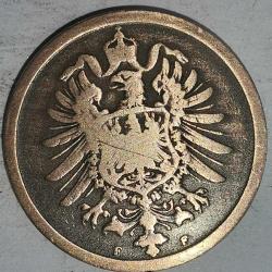 ALMANYA  1876 F   2 PFENNIG