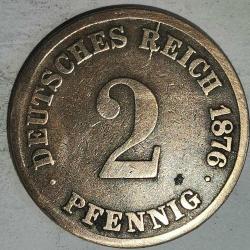 ALMANYA  1876 E   2 PFENNIG