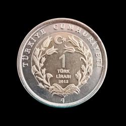 2012 Hayvanlar Serisi 1 lira Kızıl Geyik KM#1283 ÇİL/MS-66