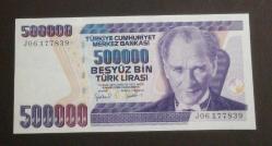 7 EMİSYON J 06 SERİ 500 BİN LİRA ÇİL ALTI