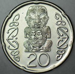 YENİ ZELANDA 20 CENT 2020 KRALİÇE II. ELİZABETH 21,75 mm ÇİLALTI
