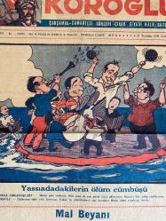 Köroğlu gazetesi Adnan Menderes karikatürlü