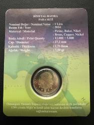 Türkiye 1 Lira 2024 Osman Gazi Bimetal. Özel Kitinde. Çil.