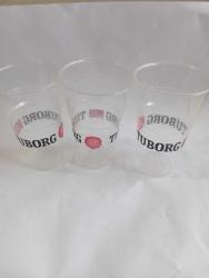 3 adet plastik Tuborg bira bardak 0.5 lt kullanılmamış