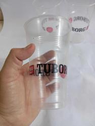 3 adet plastik Tuborg bira bardak 0.5 lt kullanılmamış