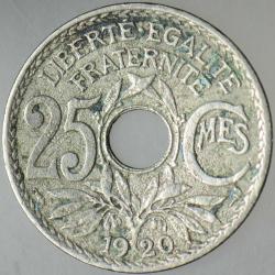 FRANSA 25 CENTİMES 1920.