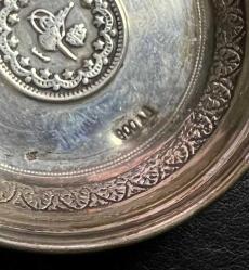 TUĞRALI VE DAMGALI MİNİK GÜMÜŞ TABAK 2