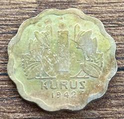 1942 Yılı 1 Kuruş Türkiye Papatya Kuruş