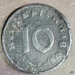 NAZİ ALMANYASI  1940 F  10 PFENNIG  HALİYLE