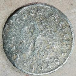 NAZİ ALMANYASI  1940 F  10 PFENNIG  HALİYLE