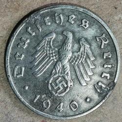 NAZİ ALMANYASI  1940 F  10 PFENNIG  HALİYLE