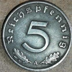 NAZİ ALMANYASI  1940 A    5  PFENNIG