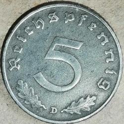 NAZİ ALMANYASI  1940 D    5  PFENNIG
