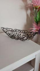 vintage metal kayık desen dekoratif mumluk & 38 cm