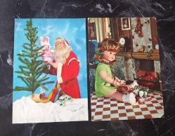 2 ADET YENİ YIL TEMALI KARTPOSTAL KONDİSYON YÜKSEK KOLEKSİYONLUK NADİR