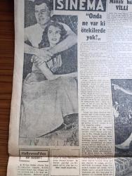 Cumhuriyet Pazar Gazetesi - 12 Ağustos 1951 - Yedi Dakika Yazan Doğan Nadi - renkli karikatür Aşkın tarihçesi - İstanbul'un müstakil adayı Niyazi Eryılmaz ile konuşma yazan Necdet Evliyagil - Windsor Dükü ile Düşesi boşanıyorlar mı fotoğraf - boş vaktinizi hoş geçirmek için - hikaye mahsun günahkar yazan Cronin - Puro Tuvalet sabunu - güneşte leke olmasa dünya rahata kavuşacak - Moskova'ya davet 6 yazan Leh milli Demokrat Partisi liderlerinden Z. Stypulkovski - bir kedi köpek doğurdu - Lady Godiva'nın kahramanlığı - İşin şaka tarafı köşesi - manalı bakış kraliçesi Villi Palmer Fotoğrafı - Pier Angeli meşhur İngiliz artisti Stewart Granger ile son filminde fotoğraf - Sezer Sezin'le Kenan Artun Tahirle Zühre filminde fotoğraf - Sezer Sezinle Erman Kardeşler arasında ihtilaf çıktı - hollywood'dan ne haber - İster inan ister inanma çizen Ripley - paris'teki ağaç lokantalar - 40 kilo ağırlığında bir patates - imparatoriçe Marie Louise - K.B.K kumaş mağazası - Ağustosta yapılacak işler