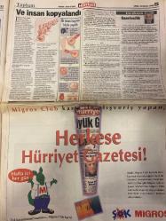 HÜRRİYET GAZETESİ DOĞUM GÜNÜ HEDİYESİ - 18 HAZİRAN 1999 -TAM TAKIM 42 SAYFADIR -Demirel-Oktay Ekşi-Ecevit-Ertuğrul Özkök-Aziz Yıldırım-Rıdvan Dilmen-Celal Doğan-Halil Özan-Sergen-Fatih Terim-Arif-Okan-Tayfur-Süleyman Seba-Selahattin Gökhan-Bülent Ersöz-Ruşen Güven-Bayram Aydın-Erdal İnönü-Tansu Çiller-Yener Süsoy-Evren-Korutürk-Şah-Gülden Aydın-Serdar Turgut-Fausto Papetti  Fail-i Meçhul Karalama Raporu-Sipariş Rapor Böyle Sunuldu-Çankaya Sırları-12 Eylül Öncesi Bir Diyalog-Ağlatan Kavuşma-Mehmetçik Ateş Hattında-Ecevit Kosova Düğümlendi-Vergi Yasası Değişmeli-Telekulak Kaseti Ele Geçti-Yerel Parlamento-Johnson Fener’de-Ver Sergen’i Al Dükkanı-F.Bahçe Bursasporlu Murat’ın Peşinde-F.Bahçe Alpay İçin Gün Sayıyor-Cimbom’da Mutlu Son-Çok Para Aldık-Seba Oktay Süper Golcü-Transferlerimiz Devam Edecek-Göztepe’nin Bülent Israrı-Evren Bir Muhtıra Hazırladık Destek Olun Korutürk Beni Meclis Seçti İçime Sindiremem-Şah Enginarı Yemedi-Dinleme Cihazı-Muhtırayı Üç Gün Sonra Öğrendik-Venedik Bienali