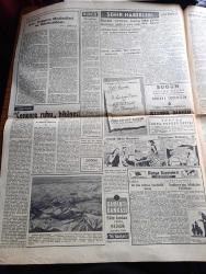 Hürriyet Gazetesi - 14 Kasım 1955 - belediye seçimleri de çok sönük geçti - İstanbul'da en düşük iştirak Kadıköy'de yüzde 7,5 - Malatya'da 15.000 fazla rey alan müstakil namzetlere ait bütün oy pusulaları iptal olundu - Çarşıkapı'da restore edilmekte olan Karamustafapaşa medresesinde seçim sandığının başında kimse yok fotoğraf - seçim dolayısıyla eğlence yerleri kapandığından halk boğaza ve adalara akın etti - Eminönü'ne ait seçim pusulaları ilçe seçim kurulu Başkanı Nefi Demirlioğlu'nun huzuruyla tasnif edilirken fotoğraf - 4000 senelik iskeletler - Arap İsrail sınırında Vaziyet tekrar karıştı - itfaiye sirkeci'de dün çıkan yangını söndürmeye çalışırken - İstanbul'da seçim neticelerinin tablosu - Radyo yürüme dersi verilecek - dünya gazeteleri ne diyorlar - esrar satan bir şebeke daha yakayı ele verdi - köprü iskele üstü Deniz lokantası bugün açıldı - serbest güreş milli takımımız sabaha karşı japonya'yı hareket etti - güreşçilerimiz İbrahim Yurdaeriş Hasan Gemici fotoğraf