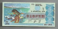 9 AĞUSTOS 1979 GEÇEN YAZ TEMALI MİLLİ PİYANGO TAM BİLET (010798)...