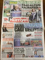 HÜRRİYET GAZETESİ DOĞUM GÜNÜ HEDİYESİ - 31 OCAK 2012 -TAM TAKIM 42 SAYFADIR -Tayyip Erdoğan-Esad-Asma Esad-Uğur Mumcu-Tayyip Erdoğan-Abdullah Gül-Nicolas Sarkozy-Taha Akyol-Mustafa Balbay-Mehmet Y. Yılmaz-Özkan Sümer-Burak Yılmaz-Tanju Çolak-Tolga Zengin-Erman Toroğlu-Manuel Fernandes-Şeyh Halid Bin Zayid En Nahyan  Dizüstü eğitim seti-Esad ailesini kaçıramadı-Devam kararı-Asıl öğretmen alnımız ağustosta-Sahada yatan üstüsüz kadına RTÜK uyarısı-Yeni yüzde tercih top sakal-Kayseri çelme sesi-Mini buzul çağı geliyor-Kütahya’da 25 bin erkek nereye gitti-Uğur Mumcu’yu kim öldürttü-Tarihi aydınlatmak siyasetçi işi değil-47 saniyede son-Manuel Fernandes kendini yaktı-Şükür’ü solladı sıra Tanju’da-Kulüpler Birliği ne iş yapar-Kuruldan kaos çıktı-Şeyh Gül’e dizilerin finalini sordu-Zehirli sarmaşığı sulamayın-Karanfilli muhabbet-Sarkozy’ye yasayı onaylamayın telkini-3 gün daha kar var-Onları unutmayın  Karikatür: “Sibirya Sıçarı” AKOM imzalı karikatür sayfada yer alıyor.
