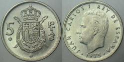 İSPANYA 5 PESETA 1975 (78). KRAL JUAN CARLOS DÖNEMİ. ÇİLALTI