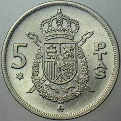 İSPANYA 5 PESETA 1975 (78). KRAL JUAN CARLOS DÖNEMİ. ÇİLALTI