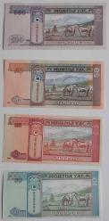 Moğolistan ülkesi yabancı kağıt paraları 4lü takım