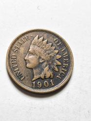 Amerika one cent  1901 orjinaldir