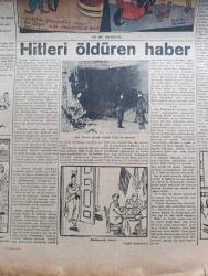 Cumhuriyet Pazar Gazetesi - 2 Eylül 1951 - İzmir dakikaları yazan Doğan Nadi - ah bu sıcaklar renkli karikatür - Türk zabıtasının yakın tarihinden meraklı yapraklar Nazif Kuş Vakası yazan Feyyaz Tokar - Hitleri öldüren haber - Çelik duvarlı sığınak önünde Hitler ve muavini fotoğraf - Abdülhamit'e dair bir müşahede - hikaye kapatma yazan ve resimleyen Zahir Güvemli - zeka sporları - boş vaktinizi hoş geçirmek için - İşin şaka tarafı - verem mikrobunu yiyen mikroptan vereme karşı ilaç yapıldı - insanları üçe ayıran bir nazariye - Bir fotoğrafçının muziplikleri fotoğraf - Greta Garbo - eğer Türkiye hasta adamsa Avrupa çoktan ölmüş demektir - Ava Gardner Frank Sinatra ile seviştiklerini artık kimseye söylemekten çekinmiyor fotoğraf - Joan Crawford'un erkeklere tavsiyesi yeni bir laf bulun fotoğraf - bu mevsim göreceğimiz Türk filmlerinden Allahaısmarladık - Allahaısmarladık filminin donanma ile ilgili sahneleri çevrilmeden evvel komutanlarla filmciler - Suavi Tedü ve Esen Görkmen fotoğraf