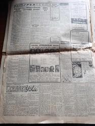 Cumhuriyet Gazetesi - 7 Haziran 1953 - Balkan müdafaa cephesi Cumhuriyet Başmakale - Başbakan Adnan Menderes Churchill ile görüştü - Dışişleri bakanımız Fuat Köprülü Bayan Jeffrey Me Dernott ile Riolto sinemasına giderken fotoğraf - denizaltı faciasına dair dünkü tatbikat - gündüz yapılan tatbikat sırasında Naboland ve Dumlupınar süvarileri fotoğraf - Ömer Dikmen ve Kenan Yıldız'ın Amerika'daki güreşleri - hür fikirleri yayma cemiyetinin yıllık Kongresi - Everest fatihlerine mükafatlar - İstanbul'un fethinin 500. Yılı şenlikleri bu akşam sona eriyor - Dolmabahçe sarayı'nda verilen garden partide mehter takımı ve bir kısım davetliler fotoğraf - pazar konuşmaları yazan Bedri Rahmi Eyüboğlu - 1953 güzellik müsabakası Nermin Gürsever fotoğraf - Cennet Yolu yazan Steinbeck Yazı Dizisi - bahar kupası atletizm müsabakaları - Mefharet Yıldırım Şükran Özer Abdullah Yüce Saime Sinan Cağaloğlu Çiftesaraylar bahçesinde - 174 bin lira kazanan yarış atı Tom Fool -  komedi tiyatrosunda orta oyunu