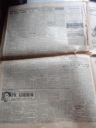 Cumhuriyet Gazetesi - 7 Haziran 1953 - Balkan müdafaa cephesi Cumhuriyet Başmakale - Başbakan Adnan Menderes Churchill ile görüştü - Dışişleri bakanımız Fuat Köprülü Bayan Jeffrey Me Dernott ile Riolto sinemasına giderken fotoğraf - denizaltı faciasına dair dünkü tatbikat - gündüz yapılan tatbikat sırasında Naboland ve Dumlupınar süvarileri fotoğraf - Ömer Dikmen ve Kenan Yıldız'ın Amerika'daki güreşleri - hür fikirleri yayma cemiyetinin yıllık Kongresi - Everest fatihlerine mükafatlar - İstanbul'un fethinin 500. Yılı şenlikleri bu akşam sona eriyor - Dolmabahçe sarayı'nda verilen garden partide mehter takımı ve bir kısım davetliler fotoğraf - pazar konuşmaları yazan Bedri Rahmi Eyüboğlu - 1953 güzellik müsabakası Nermin Gürsever fotoğraf - Cennet Yolu yazan Steinbeck Yazı Dizisi - bahar kupası atletizm müsabakaları - Mefharet Yıldırım Şükran Özer Abdullah Yüce Saime Sinan Cağaloğlu Çiftesaraylar bahçesinde - 174 bin lira kazanan yarış atı Tom Fool -  komedi tiyatrosunda orta oyunu