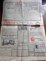 Cumhuriyet Gazetesi - 4 Haziran 1955 - Türkiye'de lisan meselesi Cumhuriyet Başmakale - Bulgar diplomatlarının efsane seyahatleri - Kore tugayımızın tatbikatı fotoğraf - İkinci Elmalı bendi dün törenle açıldı fotoğraf - belgrad'da kim kimi atlattı - Krutçef'e ait bir elbise hikayesi - Cumhur Reisi Celal Bayar Elmalı bendi açılışında kurdeleyi keserken fotoğraf - İngiltere'de grevler felaket halini aldı - Ordu futbol takımımız Dün şampiyon oldu fotoğraf - Ürdün Türk Irak Paktına katılıyor- Gina Lollobrigida'nın tekzibi - Japon Veliahtı Akihito tenis oynuyor fotoğraf - kalay meselesi yazan Burhan Felek - Futbol federasyonu'nun son kararı - Fenerbahçe Alman München takımı ile karşılaşıyor - profesyonel boks maçları - 1955 Cannes film festivali yazan Aydemir Balkan - otel Kralı Hilton 10 yıl önce meçhul bir kimseydi - avare filminin en güzel şarkıları sahibinin sesinde - dünya karikatürleri - resimli romanımız gizli define yazan George Simenon - Maraş ve Adıyaman pamuklu fabrikaları