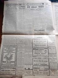 Cumhuriyet Gazetesi - 23 Nisan 1946 - yeni Türkiye'nin doğduğu gün yazan Nadir Nadi Başmakale - 23 Nisan Bayramı milletin kendi mukadderatını kendi eline aldığı günün 26. yıldönümü - Büyük Millet Meclisi reisi Mustafa Kemal Paşa yirmi altı yıl önce 23 Nisan'da meclis binasının balkonunda fotoğraf - dünya barışı ve Türkiye - Başbakan Şükrü Saraçoğlu'nun mühim bir demeci - Paris konferansını iştirak edecek murahhaslar yolda - Sovyet şeflerinin bir arada çekilmiş son fotoğrafları Stalin Molotov ve Lehistan üyeleri beraber Kremlin'de - Kalkınma Partisi lideri Nuri Demirağ Demokrat Parti'ye meydan okuyor - Yahya Kemal ve açık İstanbul milletvekilliği - Maltepe'de üçüncü tank alayının alay günü kutlandı fotoğraf - edebiyat gecesi Şehir Tiyatrosu komedi kısmında - Muammer Karaca Tiyatrosu platin palas - sevgilin ben olacağım filmi Saray sinemasında - Sonsuz Panayır yazan Halide Edip Adıvar Yazı Dizisi - zarfla taşınır yazan Burhan Felek - 23 Nisan 1920 yazan Abidin Daver -Lila Lalauni Konseri