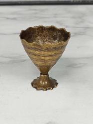 Antika Osmanlı Süleymaniye Damgalı Bronz Fincan Zarfı