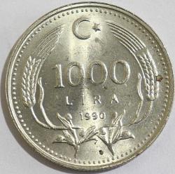 Türkiye Cumhuriyeti 1990 Yılı 1000 Lira Hatıra parası FAO (9531)