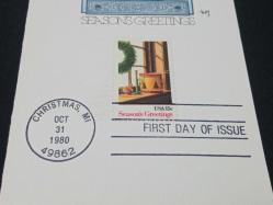 USA - 31, EKİM. 1980 FDC; NOEL KARTI