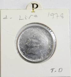 Türkiye Cumhuriyeti 1978  Yılı 1 Lira Kenar Yazısı Turaya Göre Düz (9537)