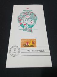 USA - 31, EKİM. 1981 FDC; NOEL KARTI