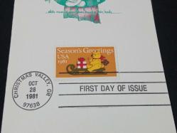 USA - 31, EKİM. 1981 FDC; NOEL KARTI