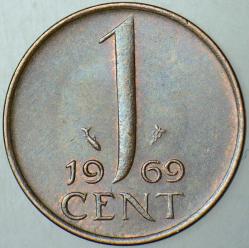 HOLLANDA 1 CENT 1969 KRALİÇE JULİANA DÖNEMİ. ÇİLALTI