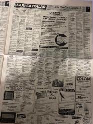 SABAH SARI SAYFALAR DOĞUM GÜNÜ GAZETESİ - 6 EKİM 1992 -Sabah - Bengü Tekstil - Bensu Triko - Erdem Büro Mobilya - Erna Deri - Tarhan Plastik Sanayi - Dilko English - Özbaş Kent Giyim - Ünüal Giyim - İzo-Mus - Askcom - Solon Bilgisayar Yazılım - Şirindus - Silifke Ticaret - Mehmet Keçeyaypan - Motorola - Yaman Otomotiv - Uygar Otomotiv - Samed Otomotiv - Şador Master Otomotiv - İpar Otomotiv - Pimapen - Medya Market - Çok-Dil Foreign Language Centre - Çapa Dershanesi - Özel Şahin Bilgi Eğitim Merkezi - Gözen Ön Lisans Kursları - Möm Möm - Akyıldız Dekorasyon - Yataş - Altın İğne Yorgan Sanayi