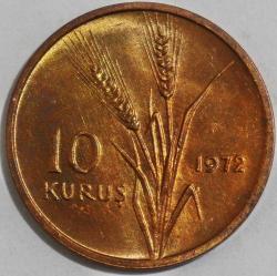 1972 10 Kuruş FAO Saban Kılıçtan Üstündür  (9573)