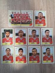 PANİNİ UEFA EURO 2000 TÜRKİYE ÇIKARTMA STİCKER İLK 11  SERGEN YALÇIN , ALİ EREN , AYHAN AKMAN , FATİH AKYEL , TAYFUN KORKUT , OKTAY DERELİOGLU