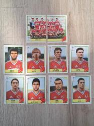 PANİNİ UEFA EURO 2000 TÜRKİYE ÇIKARTMA STİCKER İLK 11  SERGEN YALÇIN , ALİ EREN , AYHAN AKMAN , FATİH AKYEL , TAYFUN KORKUT , OKTAY DERELİOGLU