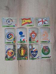 PANİNİ UEFA EURO 2000 PARLAK ÇIKARTMALARI STİCKER TAKIM LOGOLARI AMBLEMLERİ İTALYA İNGİLTERE FRANSA HOLLANDA YUGOSLAVYA BELCIKA koleksiyon nostalji